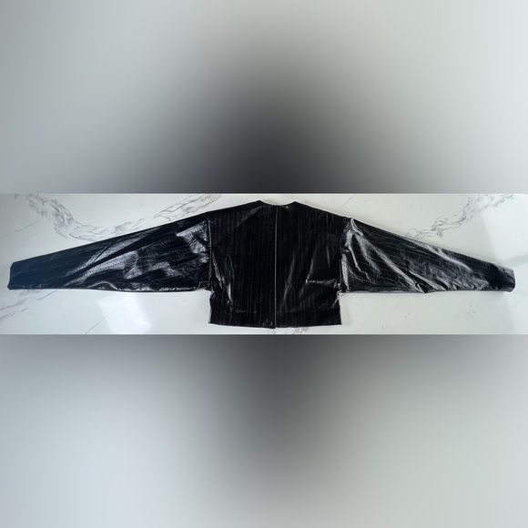Rotate Birger Christensen Cropped Vegan Leather Jacket, Black, size 2 - Picture 11 of 15